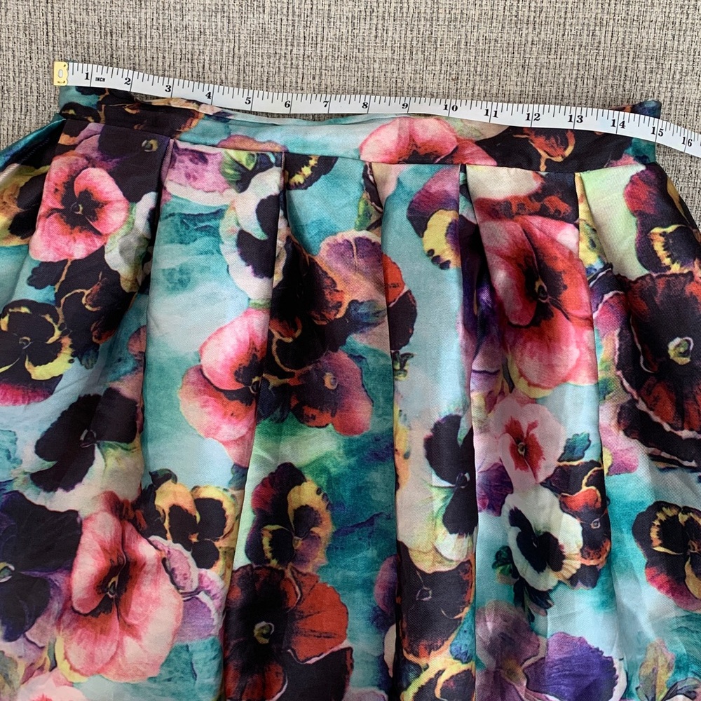 Sz L San Joy Women's spring Floral Print Skirt Hand Washable USED 🌸💐So Pretty!🌼🌺 - Picture 3 of 17
